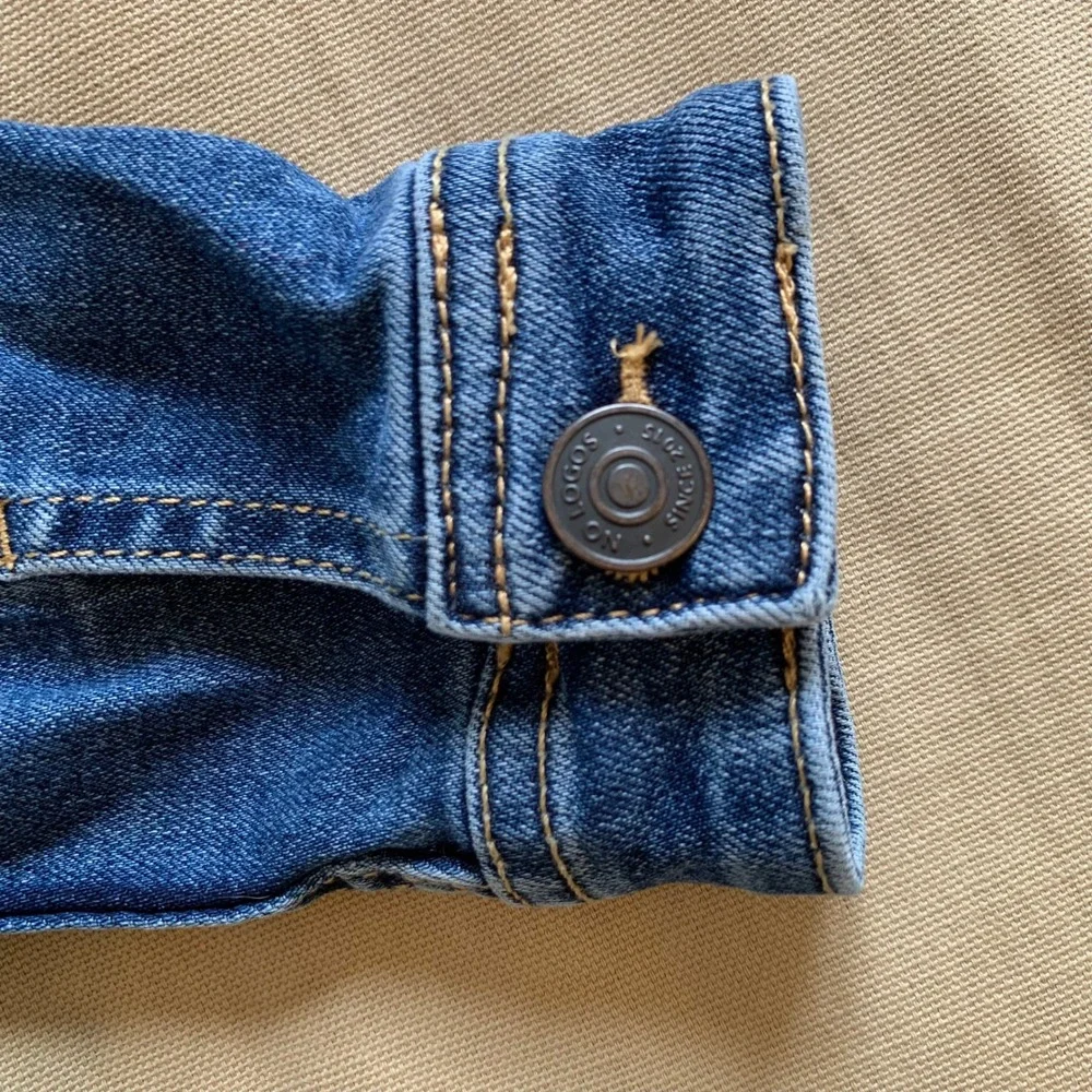 Primary Kids Stretch Denim Blue Jean Jacket Pockets Toddler Sz 3 Boy Girl Unisex